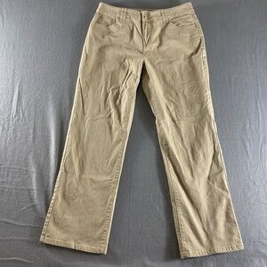 Christopher & Banks Pants Womens 12 Brown Khaki‎ High Rise Stretch Preppy